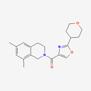 (6,8-dimethyl-3,4-dihydro-1H-isoquinolin-2-yl)-[2-(oxan-4-yl)-1,3-oxazol-4-yl]methanone