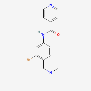molecular formula C15H16BrN3O B6624313 N-[3-bromo-4-[(dimethylamino)methyl]phenyl]pyridine-4-carboxamide 