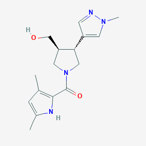molecular formula C16H22N4O2 B6624348 (3,5-dimethyl-1H-pyrrol-2-yl)-[(3S,4R)-3-(hydroxymethyl)-4-(1-methylpyrazol-4-yl)pyrrolidin-1-yl]methanone 