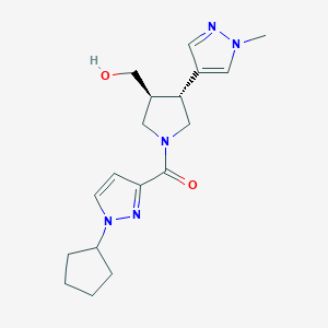(1-cyclopentylpyrazol-3-yl)-[(3S,4R)-3-(hydroxymethyl)-4-(1-methylpyrazol-4-yl)pyrrolidin-1-yl]methanone