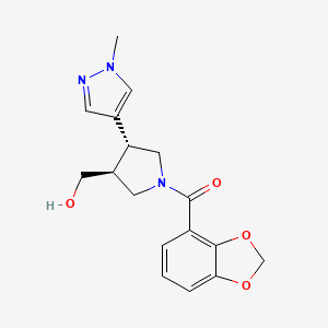 molecular formula C17H19N3O4 B6624369 1,3-benzodioxol-4-yl-[(3S,4R)-3-(hydroxymethyl)-4-(1-methylpyrazol-4-yl)pyrrolidin-1-yl]methanone 