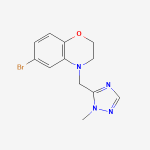 molecular formula C12H13BrN4O B6624407 6-Bromo-4-[(2-methyl-1,2,4-triazol-3-yl)methyl]-2,3-dihydro-1,4-benzoxazine 