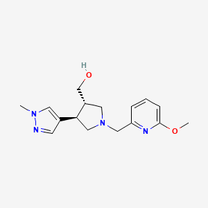 molecular formula C16H22N4O2 B6624426 [(3S,4R)-1-[(6-methoxypyridin-2-yl)methyl]-4-(1-methylpyrazol-4-yl)pyrrolidin-3-yl]methanol 