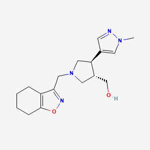 molecular formula C17H24N4O2 B6624460 [(3S,4R)-4-(1-methylpyrazol-4-yl)-1-(4,5,6,7-tetrahydro-1,2-benzoxazol-3-ylmethyl)pyrrolidin-3-yl]methanol 