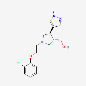molecular formula C17H22ClN3O2 B6624472 [(3S,4R)-1-[2-(2-chlorophenoxy)ethyl]-4-(1-methylpyrazol-4-yl)pyrrolidin-3-yl]methanol 