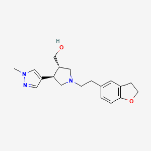 molecular formula C19H25N3O2 B6624495 [(3S,4R)-1-[2-(2,3-dihydro-1-benzofuran-5-yl)ethyl]-4-(1-methylpyrazol-4-yl)pyrrolidin-3-yl]methanol 