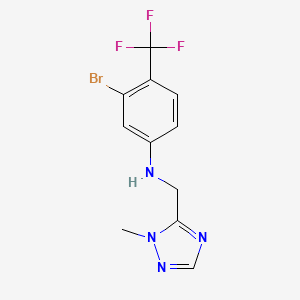 molecular formula C11H10BrF3N4 B6624503 3-bromo-N-[(2-methyl-1,2,4-triazol-3-yl)methyl]-4-(trifluoromethyl)aniline 