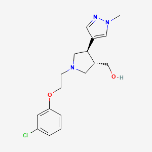 molecular formula C17H22ClN3O2 B6624510 [(3S,4R)-1-[2-(3-chlorophenoxy)ethyl]-4-(1-methylpyrazol-4-yl)pyrrolidin-3-yl]methanol 