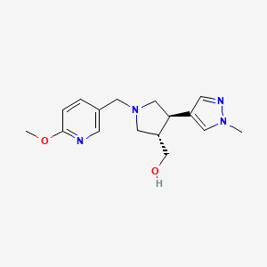 molecular formula C16H22N4O2 B6624518 [(3S,4R)-1-[(6-methoxypyridin-3-yl)methyl]-4-(1-methylpyrazol-4-yl)pyrrolidin-3-yl]methanol 