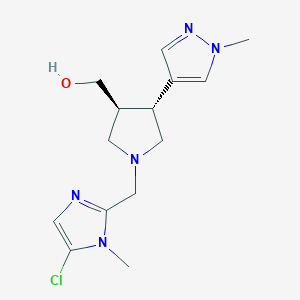 molecular formula C14H20ClN5O B6624546 [(3S,4R)-1-[(5-chloro-1-methylimidazol-2-yl)methyl]-4-(1-methylpyrazol-4-yl)pyrrolidin-3-yl]methanol 