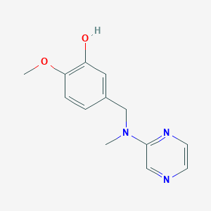 molecular formula C13H15N3O2 B6624577 2-Methoxy-5-[[methyl(pyrazin-2-yl)amino]methyl]phenol 