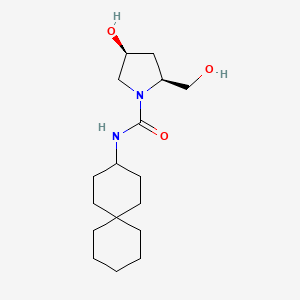 (2S,4S)-4-hydroxy-2-(hydroxymethyl)-N-spiro[5.5]undecan-3-ylpyrrolidine-1-carboxamide