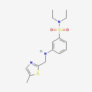 molecular formula C15H21N3O2S2 B6624629 N,N-diethyl-3-[(5-methyl-1,3-thiazol-2-yl)methylamino]benzenesulfonamide 