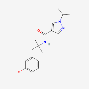 N-[1-(3-methoxyphenyl)-2-methylpropan-2-yl]-1-propan-2-ylpyrazole-4-carboxamide