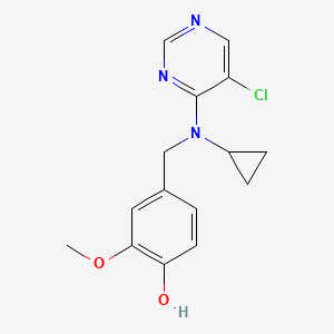 4-[[(5-Chloropyrimidin-4-yl)-cyclopropylamino]methyl]-2-methoxyphenol