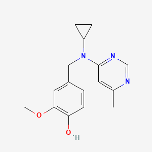 molecular formula C16H19N3O2 B6624661 4-[[Cyclopropyl-(6-methylpyrimidin-4-yl)amino]methyl]-2-methoxyphenol 