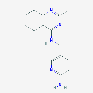 molecular formula C15H19N5 B6624675 N-[(6-aminopyridin-3-yl)methyl]-2-methyl-5,6,7,8-tetrahydroquinazolin-4-amine 