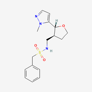 N-[[(2R,3S)-2-(2-methylpyrazol-3-yl)oxolan-3-yl]methyl]-1-phenylmethanesulfonamide