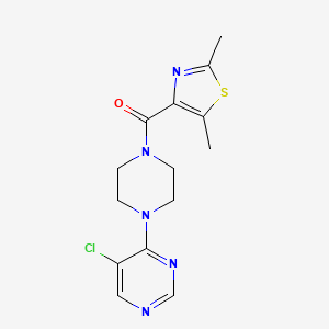 molecular formula C14H16ClN5OS B6624689 [4-(5-Chloropyrimidin-4-yl)piperazin-1-yl]-(2,5-dimethyl-1,3-thiazol-4-yl)methanone 