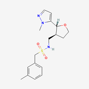 molecular formula C17H23N3O3S B6624690 1-(3-methylphenyl)-N-[[(2R,3S)-2-(2-methylpyrazol-3-yl)oxolan-3-yl]methyl]methanesulfonamide 