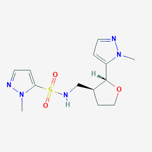 2-methyl-N-[[(2R,3S)-2-(2-methylpyrazol-3-yl)oxolan-3-yl]methyl]pyrazole-3-sulfonamide