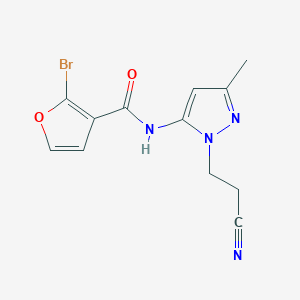 molecular formula C12H11BrN4O2 B6624711 2-bromo-N-[2-(2-cyanoethyl)-5-methylpyrazol-3-yl]furan-3-carboxamide 