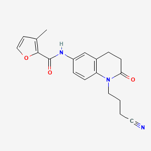 molecular formula C19H19N3O3 B6624721 N-[1-(3-cyanopropyl)-2-oxo-3,4-dihydroquinolin-6-yl]-3-methylfuran-2-carboxamide 