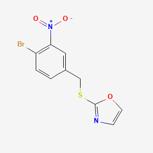 molecular formula C10H7BrN2O3S B6624742 2-[(4-Bromo-3-nitrophenyl)methylsulfanyl]-1,3-oxazole 