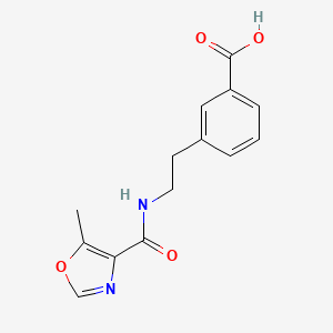 molecular formula C14H14N2O4 B6624766 3-[2-[(5-Methyl-1,3-oxazole-4-carbonyl)amino]ethyl]benzoic acid 