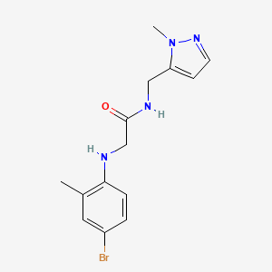 molecular formula C14H17BrN4O B6624778 2-(4-bromo-2-methylanilino)-N-[(2-methylpyrazol-3-yl)methyl]acetamide 