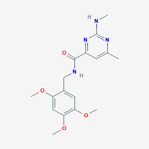 molecular formula C17H22N4O4 B6624810 6-methyl-2-(methylamino)-N-[(2,4,5-trimethoxyphenyl)methyl]pyrimidine-4-carboxamide 
