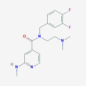 molecular formula C18H22F2N4O B6624811 N-[(3,4-difluorophenyl)methyl]-N-[2-(dimethylamino)ethyl]-2-(methylamino)pyridine-4-carboxamide 