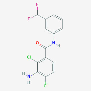 molecular formula C14H10Cl2F2N2O B6624818 3-amino-2,4-dichloro-N-[3-(difluoromethyl)phenyl]benzamide 