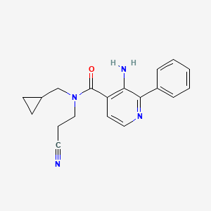 molecular formula C19H20N4O B6624845 3-amino-N-(2-cyanoethyl)-N-(cyclopropylmethyl)-2-phenylpyridine-4-carboxamide 