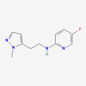 molecular formula C11H13FN4 B6624882 5-fluoro-N-[2-(2-methylpyrazol-3-yl)ethyl]pyridin-2-amine 