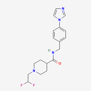 molecular formula C18H22F2N4O B6624891 1-(2,2-difluoroethyl)-N-[(4-imidazol-1-ylphenyl)methyl]piperidine-4-carboxamide 