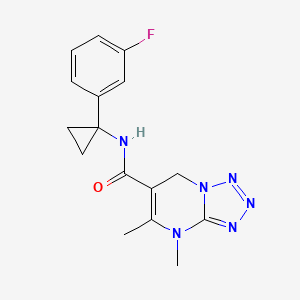 molecular formula C16H17FN6O B6624897 N-[1-(3-fluorophenyl)cyclopropyl]-4,5-dimethyl-7H-tetrazolo[1,5-a]pyrimidine-6-carboxamide 