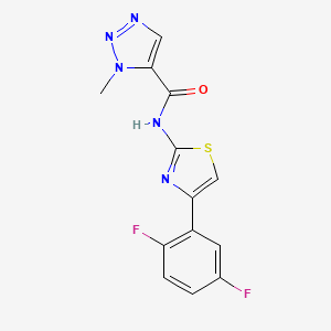 molecular formula C13H9F2N5OS B6624960 N-[4-(2,5-difluorophenyl)-1,3-thiazol-2-yl]-3-methyltriazole-4-carboxamide 