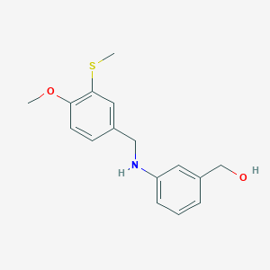 molecular formula C16H19NO2S B6624976 [3-[(4-Methoxy-3-methylsulfanylphenyl)methylamino]phenyl]methanol 
