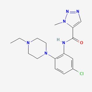 molecular formula C16H21ClN6O B6624988 N-[5-chloro-2-(4-ethylpiperazin-1-yl)phenyl]-3-methyltriazole-4-carboxamide 