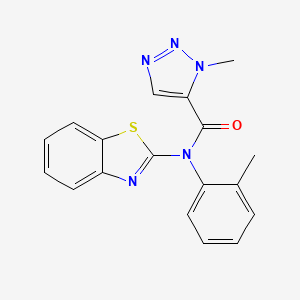 molecular formula C18H15N5OS B6624991 N-(1,3-benzothiazol-2-yl)-3-methyl-N-(2-methylphenyl)triazole-4-carboxamide 