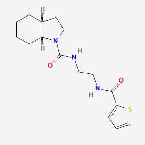 molecular formula C16H23N3O2S B6624999 (3aR,7aR)-N-[2-(thiophene-2-carbonylamino)ethyl]-2,3,3a,4,5,6,7,7a-octahydroindole-1-carboxamide 