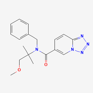 molecular formula C18H21N5O2 B6625001 N-benzyl-N-(1-methoxy-2-methylpropan-2-yl)tetrazolo[1,5-a]pyridine-6-carboxamide 
