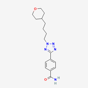 4-[2-[4-(Oxan-4-yl)butyl]tetrazol-5-yl]benzamide