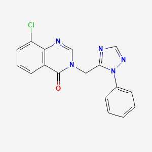 molecular formula C17H12ClN5O B6625010 8-Chloro-3-[(2-phenyl-1,2,4-triazol-3-yl)methyl]quinazolin-4-one 