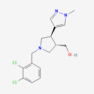 molecular formula C16H19Cl2N3O B6625025 [(3S,4R)-1-[(2,3-dichlorophenyl)methyl]-4-(1-methylpyrazol-4-yl)pyrrolidin-3-yl]methanol 