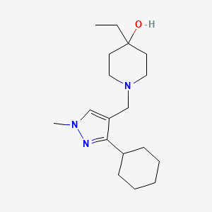 1-[(3-Cyclohexyl-1-methylpyrazol-4-yl)methyl]-4-ethylpiperidin-4-ol