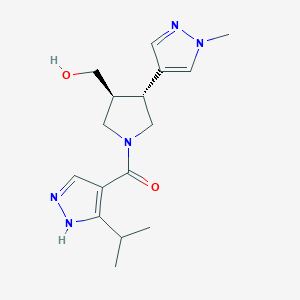 [(3S,4R)-3-(hydroxymethyl)-4-(1-methylpyrazol-4-yl)pyrrolidin-1-yl]-(5-propan-2-yl-1H-pyrazol-4-yl)methanone