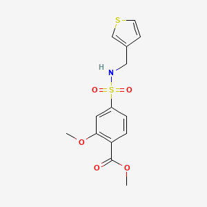molecular formula C14H15NO5S2 B6625064 Methyl 2-methoxy-4-(thiophen-3-ylmethylsulfamoyl)benzoate 