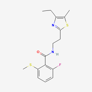 N-[2-(4-ethyl-5-methyl-1,3-thiazol-2-yl)ethyl]-2-fluoro-6-methylsulfanylbenzamide